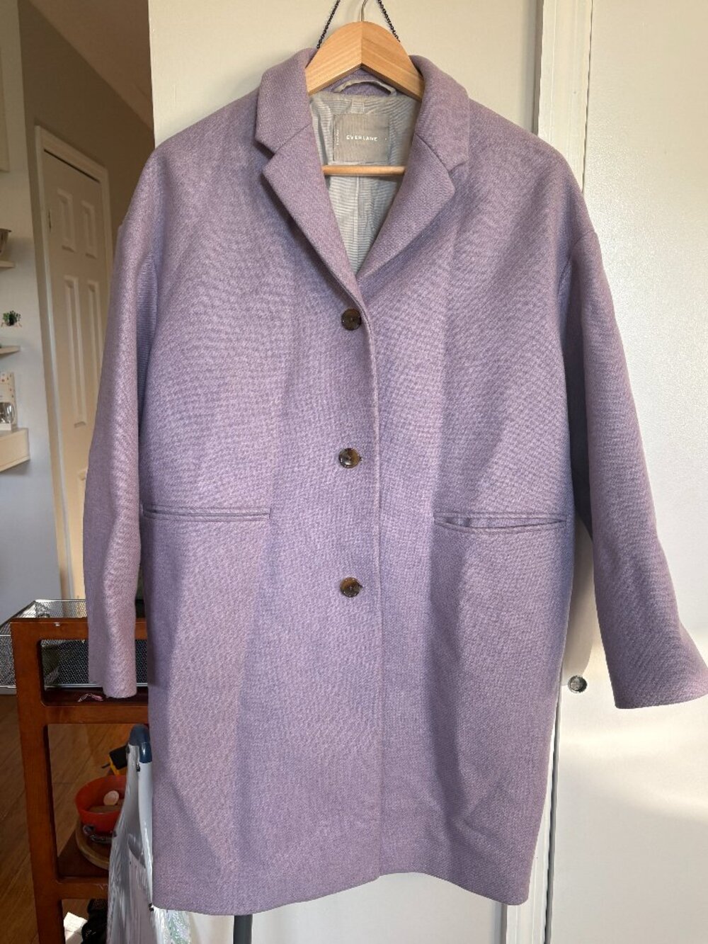 Everlane Wool Cocoon Coat Purple / Lavender